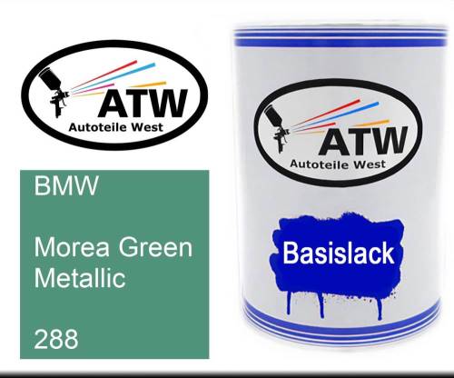 BMW, Morea Green Metallic, 288: 500ml Lackdose, von ATW Autoteile West.